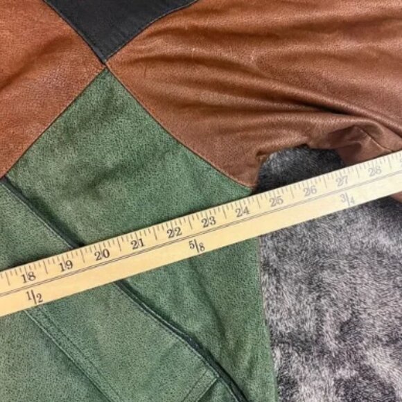 Vtg New Zealand Outback Colorblock Bomber Leather Jacket Lined Men's L Rare - Picture 3 of 8